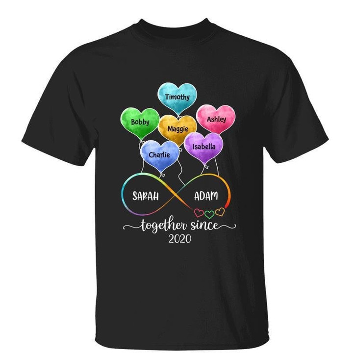 T-Shirt Together Since Couple Infinity Love Personalized Shirt Classic Tee / Black Classic Tee / S