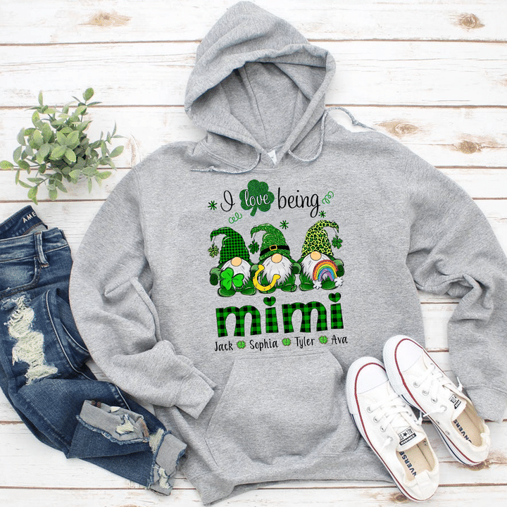 I Love Being Mimi With Grandkids Names - Patrick | Personalized Hoodie