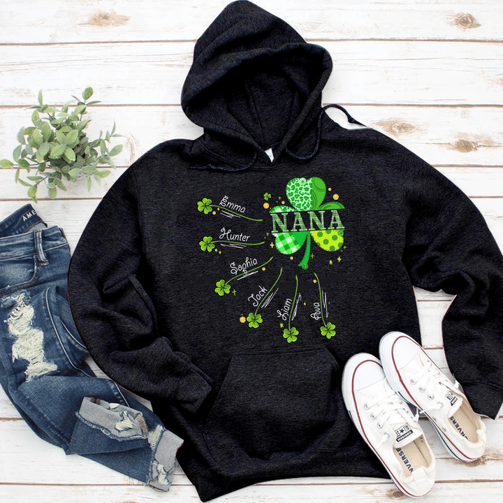 Nana Lucky With Grandkids Names - New | Personalized Hoodie