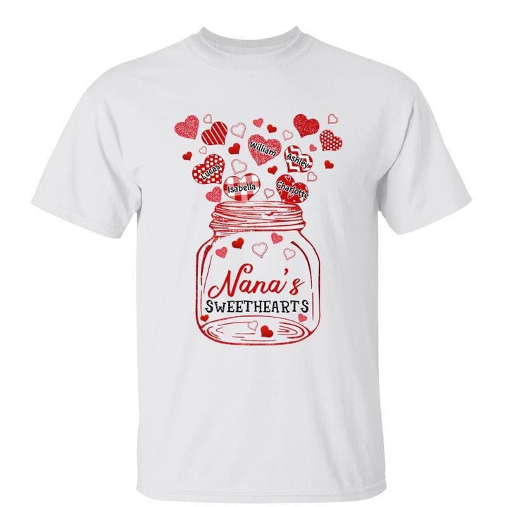T-Shirt Valentine‘s Day Gift Grandma Sweetheart Jar Personalized Shirt Classic Tee / White Classic Tee / S