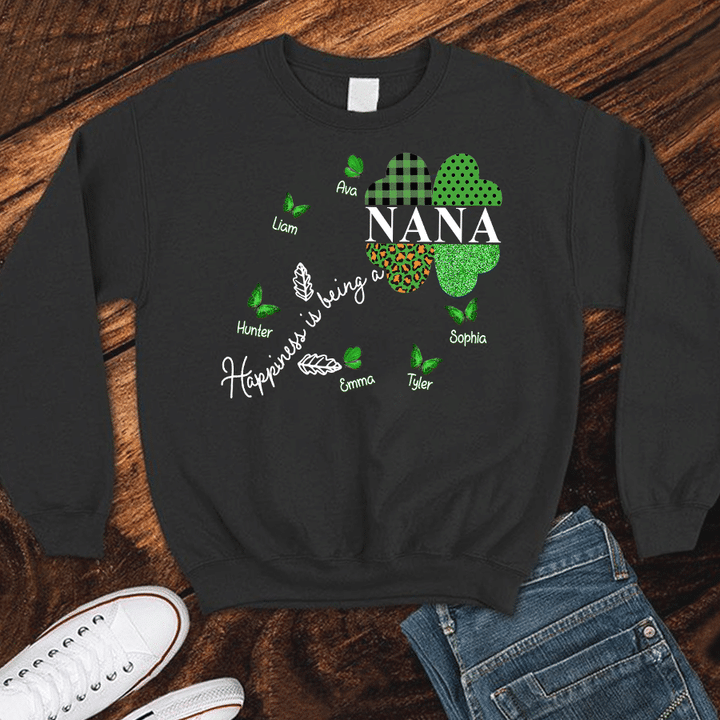 Nana Lucky With Grandkids Names - Patrick | Personalized Sweatshirts