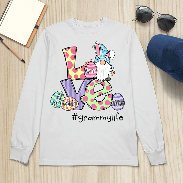 Love Grammy Life Easter | Personalized Long Sleeve Shirt