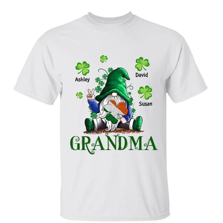 T-Shirt Irish Gnome Grandma St. Patrick‘s Day Personalized Shirt Classic Tee / White Classic Tee / S