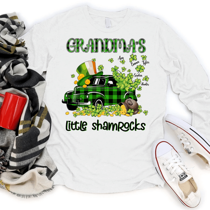 Grandma's Little Shamrocks | Personalized Long Sleeve Shirt