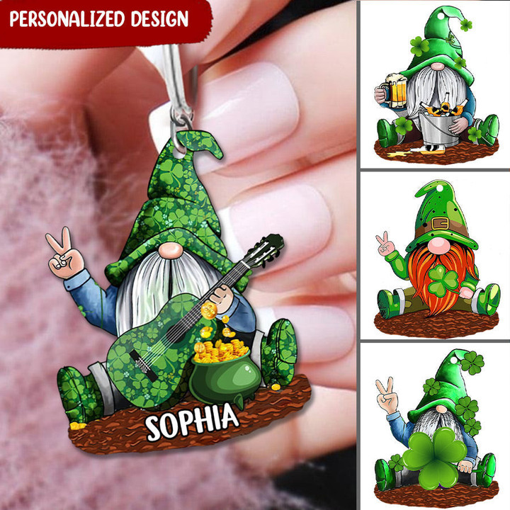 Gnome Irish Patrick Day Personalized Name Keychain NLA26JAN22NY2 Acrylic Keychain Humancustom - Unique Personalized Gifts 4.5x4.5 cm 