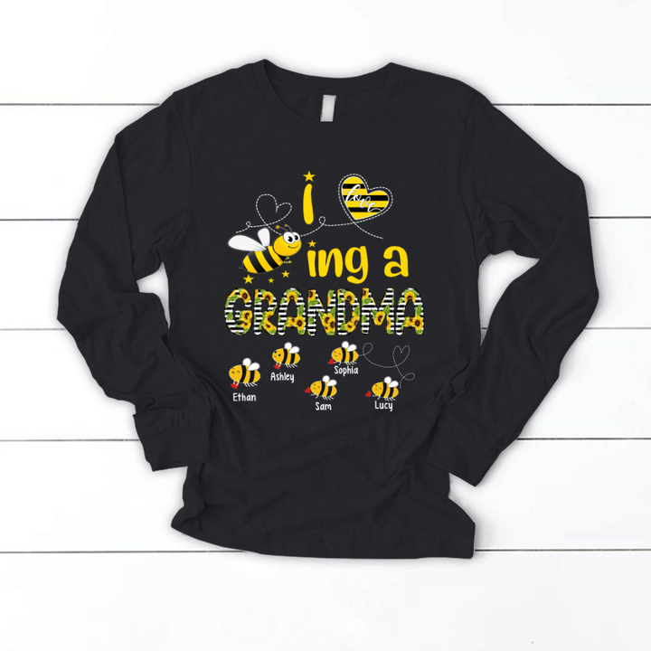 I Love Being a Grandma Sunflower Bees Longsleeve