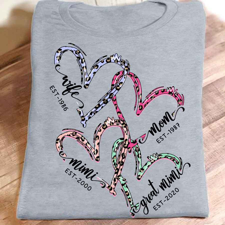 Wife Mom Mimi Great Mimi Est | Personalized T-Shirt