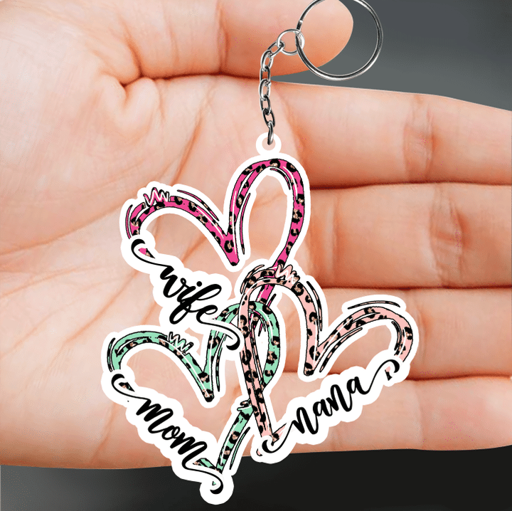 Wife Mom Nana Est Flat Acrylic Personalized Keychain With 2 Sides Are The Same