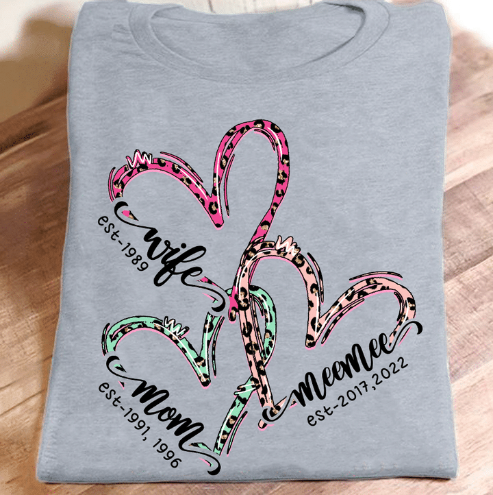Wife Mom MeeMee Est | Personalized T-Shirt