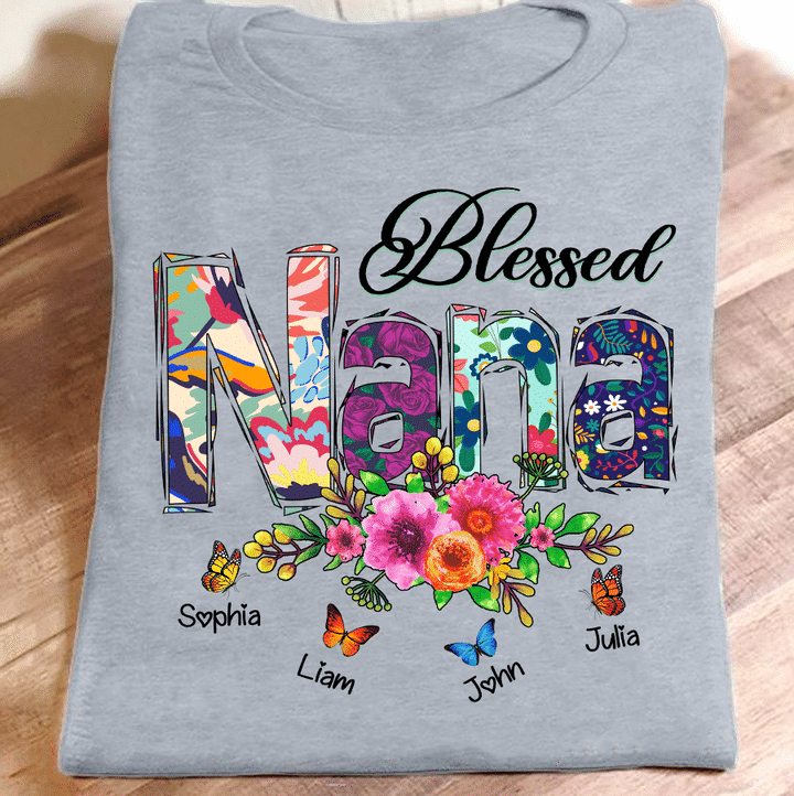 Blessed Nana Butterfly | Personalized T-Shirt