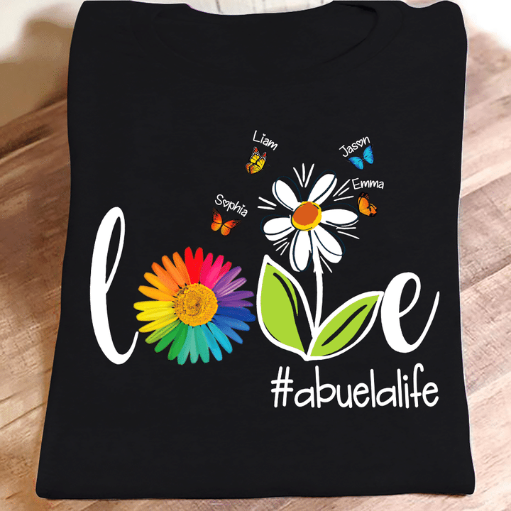 Love Abuela Life Butterfly | Personalized T-Shirt