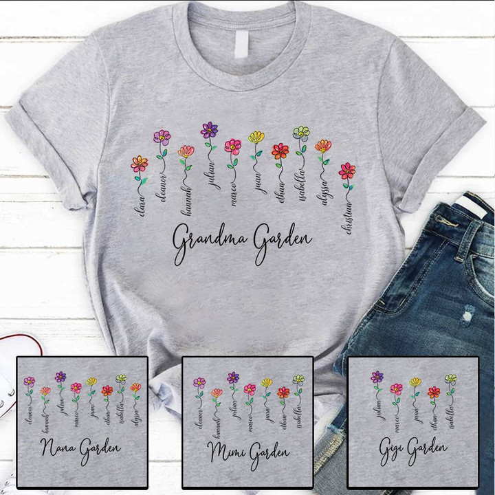 Grandma Garden Kid Names T-Shirt