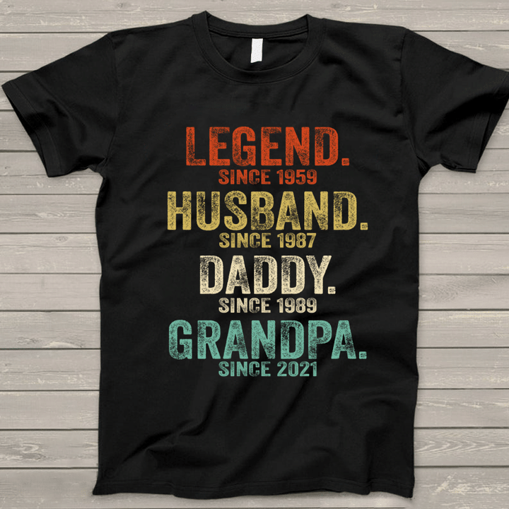 Legend Husband Daddy Papa Customized T-Shirt