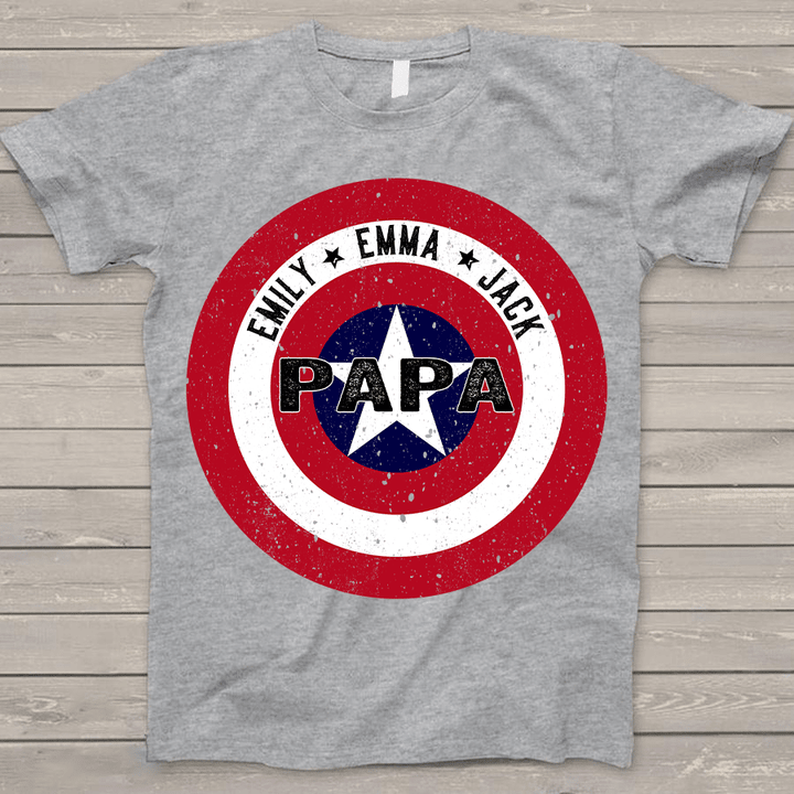 Papa Captain Marvel | Personalized T-Shirt