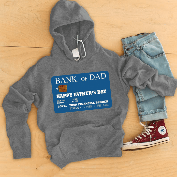 Personalized Bank of Dad Card Happy Father Day Hoodie