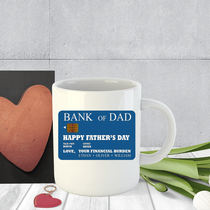 Personalized Bank of Dad Card Happy Father Day Mug