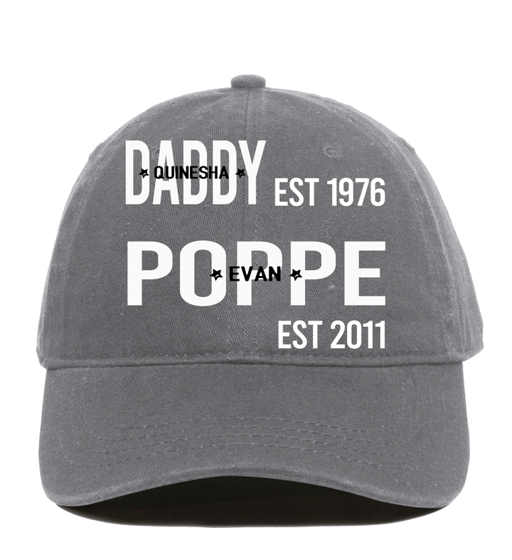 Daddy Poppe With Kids Names | Personalized Classic Baseball Cap