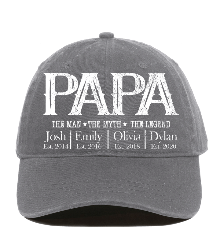 Papa The Man The Myth The Legend | Personalized Classic Baseball Cap