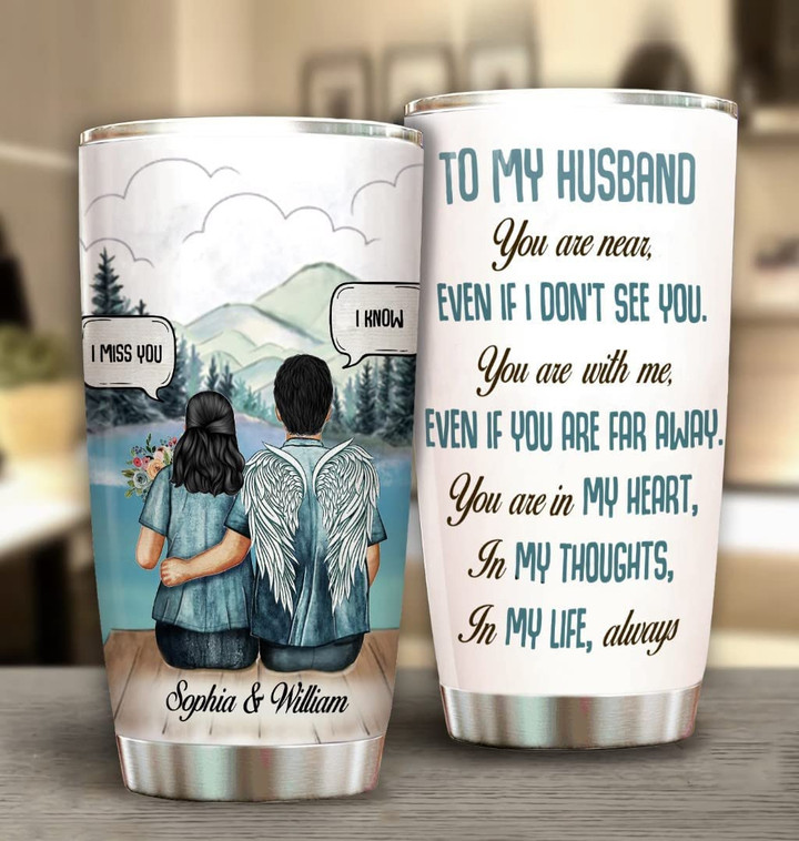 Husband Tumbler, You Are Near Widow Middle Aged Couple Skin - Memorial Gift Tumbler - Personalized Custom Name For Wife And Husband