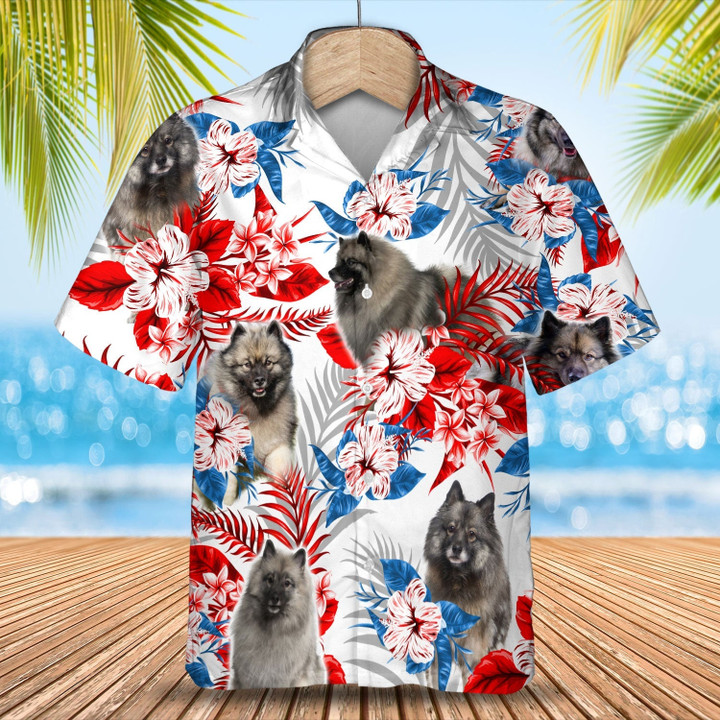Keeshond Hawaiian Shirt - Summer aloha shirt, Hawaiian shirt for Men and women
