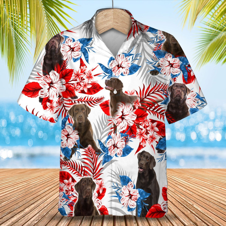 Labrador Chocolate Hawaiian Shirt - Summer aloha shirt, Hawaiian shirt for Men and women