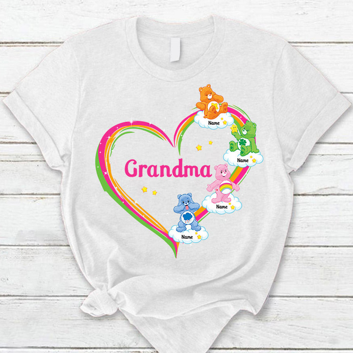Personalized Grandma Little Bears Cute Heart With Clouds T-Shirt For Grandma Hn98 Huts