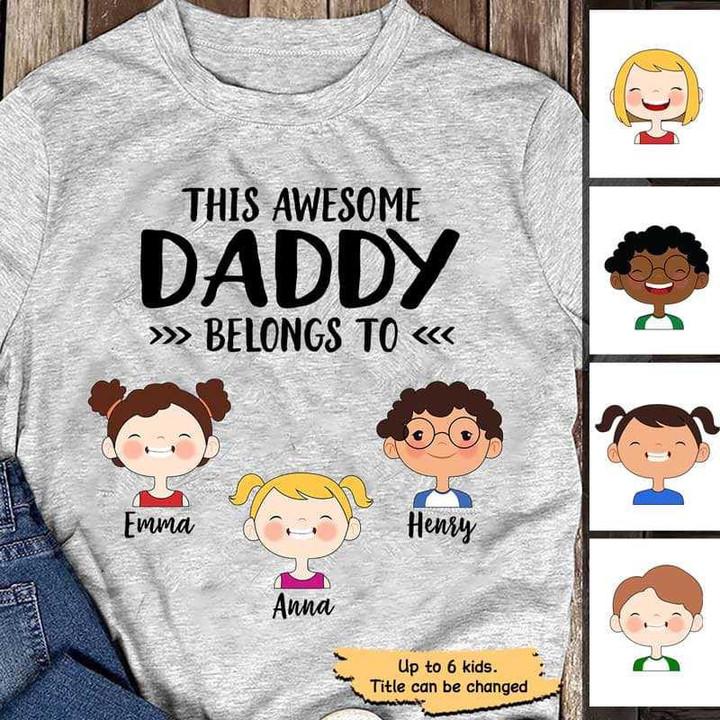 This Daddy Belongs To Cute Kid Face Personalized Shirt