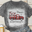 Nana's Sweethearts - Personalized Unisex Bleached T-shirt