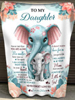 Personalized To My Daughter - Cute Elephants Blanket - Give From Mom/Birthday Gift/Christmas
