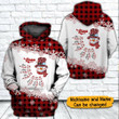 Personalized Snowman Grandma Candy Cane Grandkids Christmas Gift Hoodie 3d