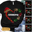 Christmas Mom Grandma Heart Personalized Shirt