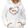 Colorful Doodle Pattern Mom Grandma Heart Personalized Hoodie Sweatshirt