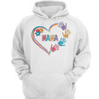 Colorful Doodle Pattern Mom Grandma Heart Personalized Hoodie Sweatshirt