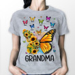 Personalized Nickname And Grandkid's Names Shirts Butterfly Sunflower Shirts, HUTS