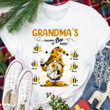 Nana's Reason To Bee Happy Gnome With Her Bees Personalized Shirt For Grandma