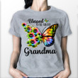 Blessed To Be Called Grandma Colorful Butterfly Sunflowers Personalized Shirt For Grandma
