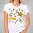 Blessed To Be Called Nana Bee Sunflowers Personalized Shirt For Grandma