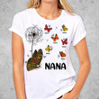 Grandma Dandelion Butterflies Personalized Shirt For Grandma