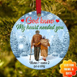 Personalized Chrismas God Knew My Heart Needed You Couple Circle Ornament
