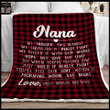Buffalo Red Plaid Nana Grandma Blanket - We Hugged This Blanket Personalized Grandma Nana Blanket, Mothers Day Christmas Valentines Gift