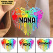 Personalized Gift for Grandma, NANA's Melting Rainbow Heart Acrylic Keychain LPL31DEC21VN2 Acrylic Keychain Humancustom - Unique Personalized Gifts 4.5x4.5 cm 