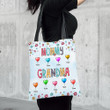 First Mom Now Grandma Colorful Balloons Personalized Tote Bag