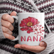 Nana With Grandkids Names - Flower | Personalized Mug