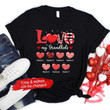 Personalized Grandma With Kids Name Shirt, Custom Valentine Nana Mom Sweethearts Shirt, Funny Valentine Matching Kids Name On Shirt