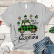 One Lucky Grandma Car With Shamrocks St. Patrick's Day Personalized Shirt For Grandma