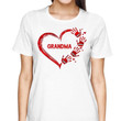 T-Shirt Valentine‘s Day Mom Grandma Heart Hand Print Personalized Shirt