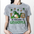 Love Being Called Grandma Gnomes With Shamrocks Personalized Shirt For Grandma