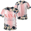 Personalized Grandma Flower All Over Print Shirts Gifts For Grandma Nana For Birthday Mothers Day Anniversary, Huts