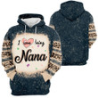 I love being Nana, Personalized Noel Leopard All Over Print Shirt For Grandma Huts