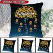 Gift for Mimi Sunflowers, Blessed to be called Grandma Customized Pillow